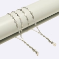 Star-shaped link eyewear chain in silver finish with non-slip silicone connectors - Silver (GL1641)