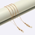 Elegante gouden kralen zonnebrilketting en mondkapjeshouder met karabijnsluiting en siliconen lussen - Goud