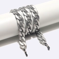 Matte silver resin chunky eyewear chain with rubber grips on white pedestal - Matte Silver