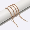 70 cm gouden brilketting met gedraaide schakels en antislip siliconen lussen - Goud