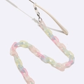 Pastelkleurige acryl brillenketting met matroze, blauwe en gele schakels voor brillen - Kleurrijk