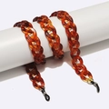 Amberen acryl brillenkoord met schildpadschakels en verstelbare antislip siliconen lussen - Amber (GL1541)