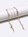 Golden heart charm glasses chain with rhinestones and clear anti-slip rubber loops - Rhinestone Heart Style / Gold