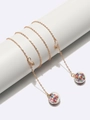 Gouden brillenketting met kleurrijke sterrenpailletten in glazen bolhangers - Goud (Gekleurde Sterren)