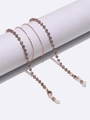 Modische Brillenkette aus Kaffeekristallperlen und goldener Metallkette - Handgefertigter Perlenstil / Gold Kaffee