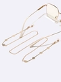 Gouden handgemaakte brillenketting met ronde opengewerkte details voor brillen - Gouden Holle Ronde Bloem Stijl (GL1472)