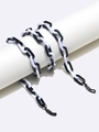 Acrylic eyewear chain featuring bold black and white U-shaped links on a white display - One Size (Approx. 70cm) / Black and White Patchwork