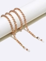 Catena per occhiali in metallo dorato con anelli in silicone antiscivolo e chiusure - Oro