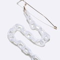 Minimalist pearly white acrylic glasses chain with elegant golden metal lobster clasps - Pearl White