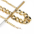 Catena per occhiali a maglie grosse in alluminio dorato con moschettoni e gommini - Stile Catena Grossa (GB132) / Oro