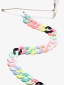 Colorful mixed acrylic link eyeglass chain with anti-slip silicone loops for women - Default