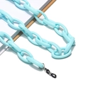 Light blue chunky acrylic chain for glasses and face masks with silver metal clasps - Blue
