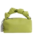 Mini sac à main vert tilleul avec poignée nouée et charm en perles métalliques - Avec Pendentif / vert clair
