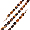 Fashion acrylic tortoiseshell glasses chain with golden rings and silicone loop ends - Leopard Print