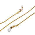 Close-up of golden wavy flat chain texture with silicone loops for glasses or masks - Gold