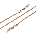 Detailed close-up of golden wavy snake chain with white non-slip silicone loops - KC Gold