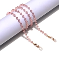 Pink crystal beaded eyeglass chain with gold lobster clasps and silicone loops - Pink