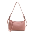 Bolso de hombro plisado rosa claro retro con correa ajustable y cremallera plateada - Rosa