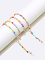 Colorful natural shell beaded glasses chain with gold lobster clasps and silicone loops - Colorful Round Shell Style