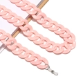 Detailed macro view of pink acrylic chunky glasses chain with silicone anti-slip loops - Sweet Pink Embroidered