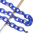 Detail der dunkelblauen Acryl-Gliederkette mit Marmorstruktur für Brillenbänder - Tiefblau (4)
