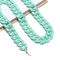 Detail of mint green acrylic eye wear chain showing large links and white silicone loops - Mint Green