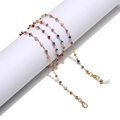 Handmade gold eyewear chain with colorful rhinestones and secure silicone loops - Colorful
