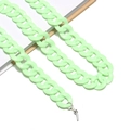 Macro shot of light green acrylic chain links and white silicone loops for eyewear - Light Green