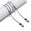 Fashionable black geometric triangle pendant eyewear chain with adjustable rubber loops - Black Triangle Pendant Style (GL1122)