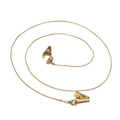 Golden snake chain eyewear strap with lobster clasps and alligator clips for versatility - Gold