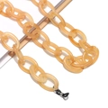 Close-up of amber resin eyeglass chain with tortoiseshell texture and rubber connectors - Warm Orange Marble (11)