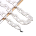 Close-up of translucent white acrylic eyeglass chain with durable rubber anti-slip loops - White Translucent (13)