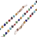 Catena dorata fatta a mano con perle di cristallo a cuore per occhiali da sole o maschera - Colorato