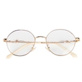 Gafas redondas anti luz azul de metal dorado con patillas de textura trenzada - Montura Redonda Vintage Dorada (E001)