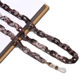 Detail of marble acrylic glasses chain with gold lobster clasp and silicone loops - Dark Brown and Rice White Marble Pattern (1)