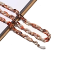 Acrylic marble texture eyewear chain with orange and brown links and golden lobster clasps - Orange Brown and Rice White Marble Pattern (2)