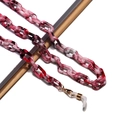 Macro detail of acrylic glasses chain with red, pink, and black marble textured links - Red Pink and Black Marble Pattern (3)