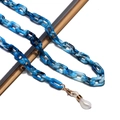 Blue and white marble acrylic eyeglass chain with gold clasps and silicone loops - Blue and White Marble Pattern (4)
