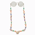 Handmade bohemian colorful shell eyewear chain with golden round frame glasses - Colorful Conch Shell Glasses Chain