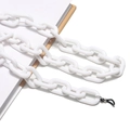 Détail de la chaîne à gros maillons en acrylique blanc avec boucle de lunettes - Blanc