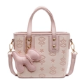 Sac seau rose avec étoile embossée et charmant pendentif en forme de chien - Sans Pendentif / Rose