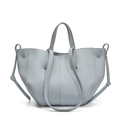 Elegante borsa sottobraccio azzurra con motivo litchi e design a pieghe a fisarmonica - Blu