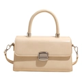 Sac bandoulière minimaliste blanc crème avec boucle argentée et poignée élégante - Blanc Cassé