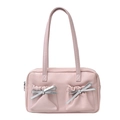 Rosafarbene Balletcore Tote Bag mit Schleifen-Details und doppelten Schultergurten - Rosa