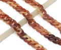 Amber tortoiseshell acrylic glasses chain with semi-transparent oval resin link design - Amber (10)