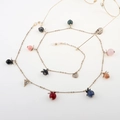 Golden multi-element beaded chain with leaf and crystal charms for glasses or necklace - Multi-Element Cartoon Cat Pendant Beaded Style