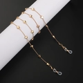 Chaîne de lunettes dorée avec étoiles, fermoirs mousqueton et boucles en silicone - Style CCB Étoile Or (GL11361111111)