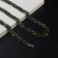 Detail of dark green marble acrylic glasses chain with silicone anti-slip ends - Dark Green Marble (2)