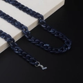 Detail of dark blue acrylic eyeglass chain with marble texture and silicone loops - Deep Blue Marble (3)