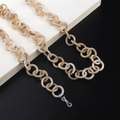 Close-up of cream and tortoiseshell acrylic eyeglass chain with silicone loops - Tortoise Shell Patchwork Style (1)